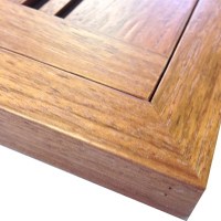 Jatoba (Brazilian Cherry) Flush Mount Wood Floor Vent With Frame