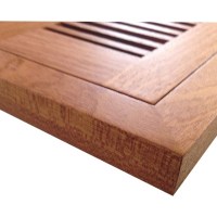 Mahogany Flush Mount Wood Floor Vent With Frame